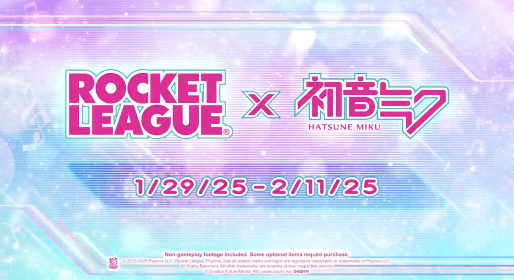 Hatsune Miku x Rocket League release date screenshot